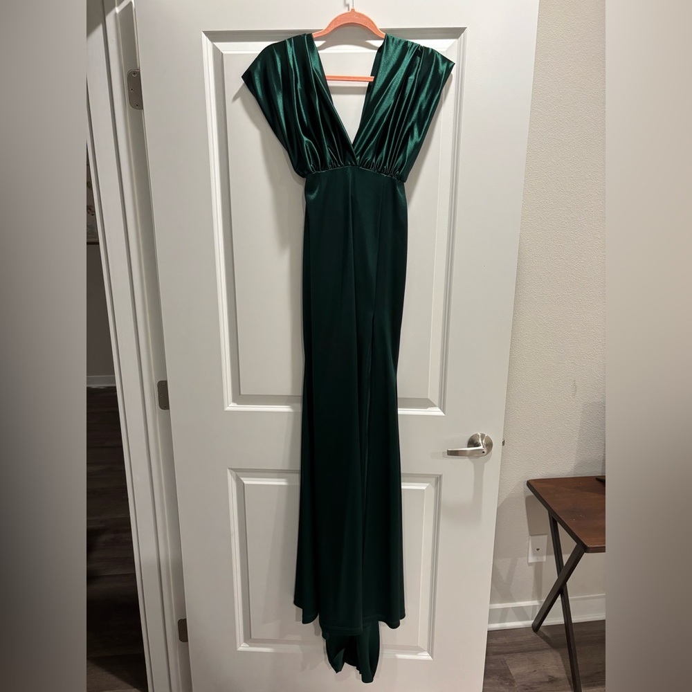 Elegant Green Satin Gown